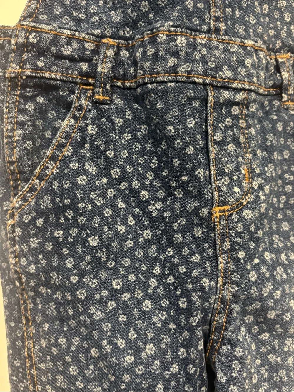 Old Navy Blue Floral Denim Overalls for Kids